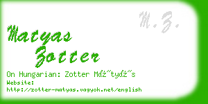 matyas zotter business card